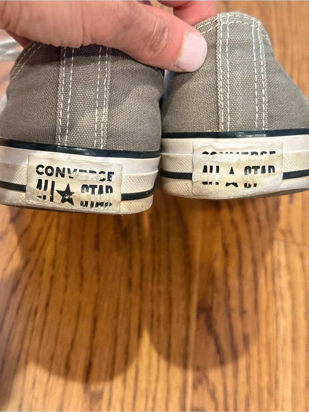 Converse Low Top Canvas Sneakers in Grey with White Accents - Picture 3 of 3